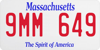 MA license plate 9MM649