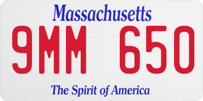 MA license plate 9MM650
