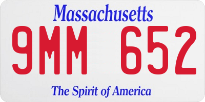 MA license plate 9MM652