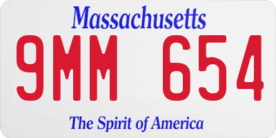 MA license plate 9MM654