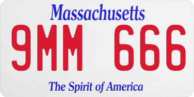 MA license plate 9MM666