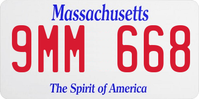 MA license plate 9MM668