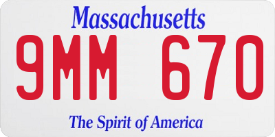 MA license plate 9MM670