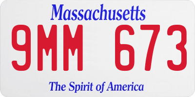 MA license plate 9MM673