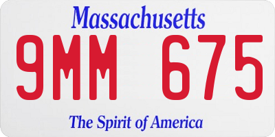 MA license plate 9MM675