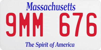MA license plate 9MM676