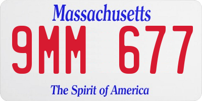 MA license plate 9MM677