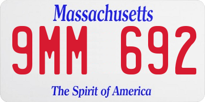 MA license plate 9MM692