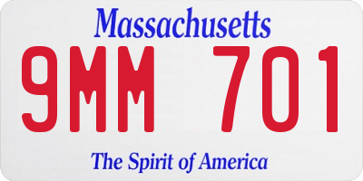 MA license plate 9MM701