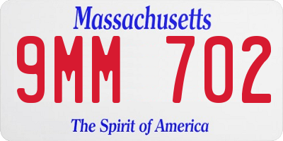 MA license plate 9MM702