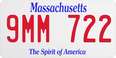 MA license plate 9MM722