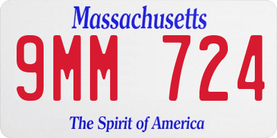 MA license plate 9MM724