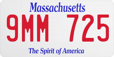 MA license plate 9MM725