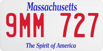 MA license plate 9MM727