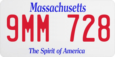 MA license plate 9MM728