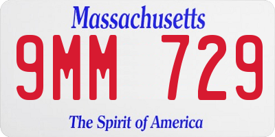 MA license plate 9MM729