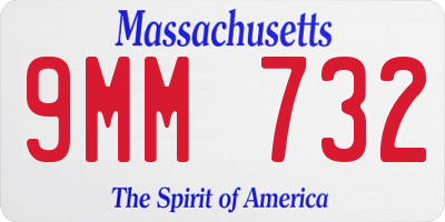 MA license plate 9MM732