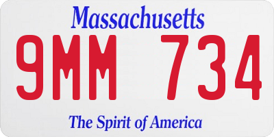 MA license plate 9MM734