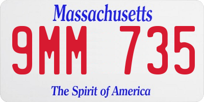 MA license plate 9MM735