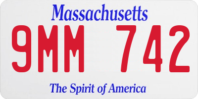 MA license plate 9MM742
