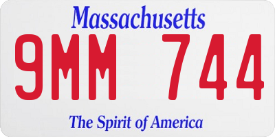 MA license plate 9MM744