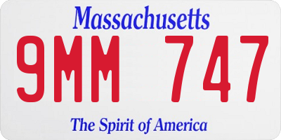 MA license plate 9MM747
