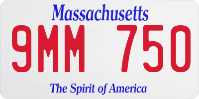 MA license plate 9MM750