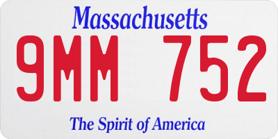MA license plate 9MM752