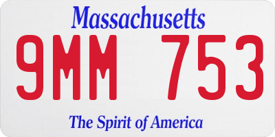 MA license plate 9MM753