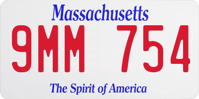 MA license plate 9MM754