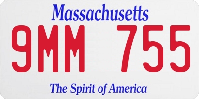 MA license plate 9MM755