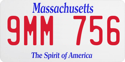 MA license plate 9MM756
