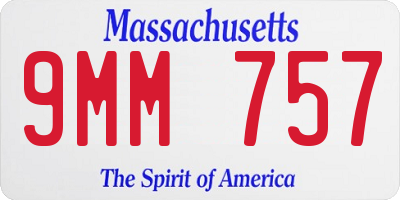 MA license plate 9MM757