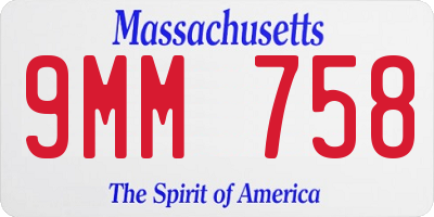 MA license plate 9MM758