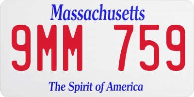 MA license plate 9MM759