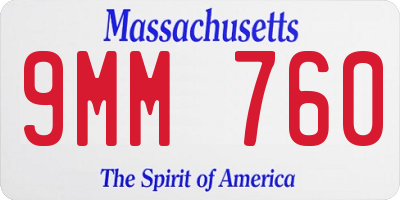 MA license plate 9MM760