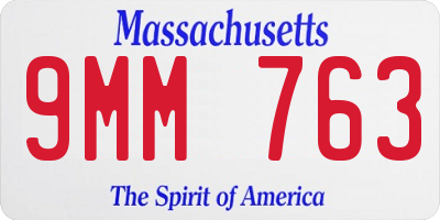 MA license plate 9MM763
