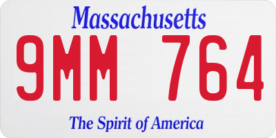 MA license plate 9MM764