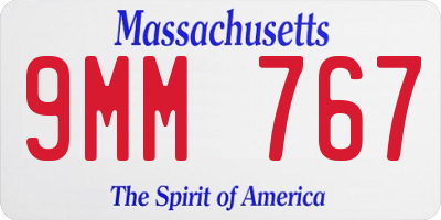 MA license plate 9MM767