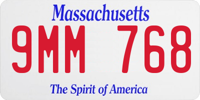MA license plate 9MM768