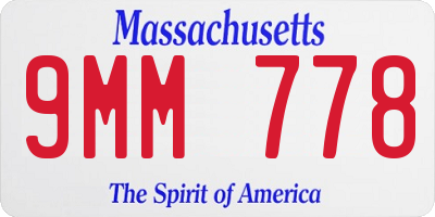 MA license plate 9MM778