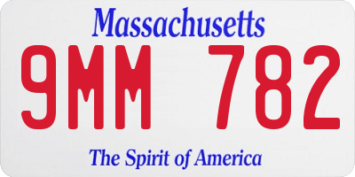 MA license plate 9MM782