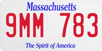 MA license plate 9MM783
