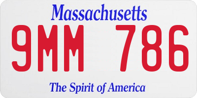 MA license plate 9MM786