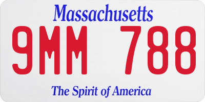 MA license plate 9MM788