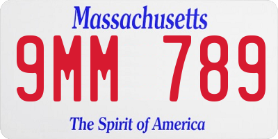 MA license plate 9MM789