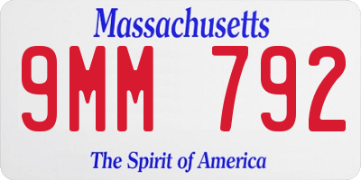 MA license plate 9MM792