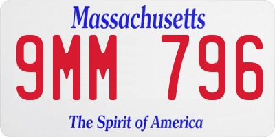 MA license plate 9MM796