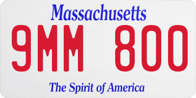 MA license plate 9MM800