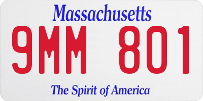 MA license plate 9MM801